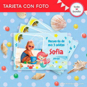 Sirenita: tarjeta con foto