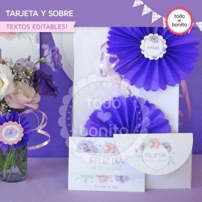 Día de la madre: tarjeta y sobre