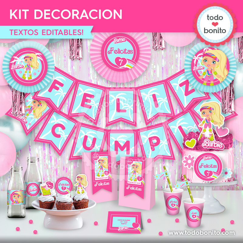 Kit Deco Cumpleaños - Para Temática Estilo Barbie