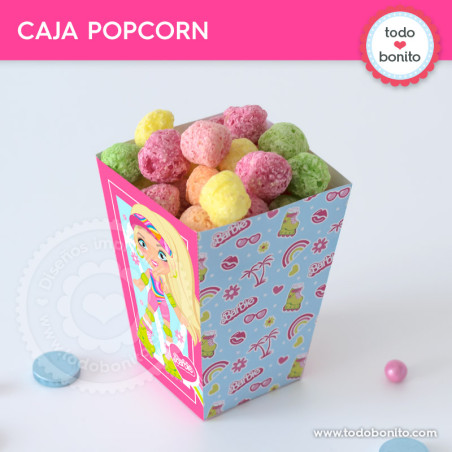 Barbie rollers: caja popcorn