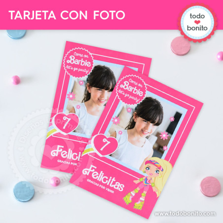 Barbie rollers: tarjeta con...