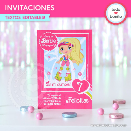 Barbie rollers: invitación...