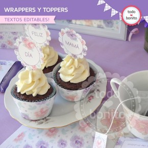 Día de la madre: wrappers y toppers para cupcakes