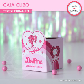 Barbie glitter: caja cubo