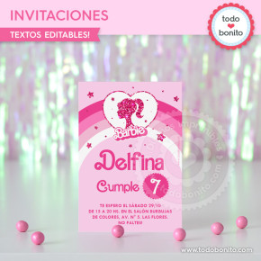 Barbie glitter: invitación...