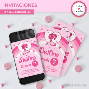 Barbie glitter: invitación...