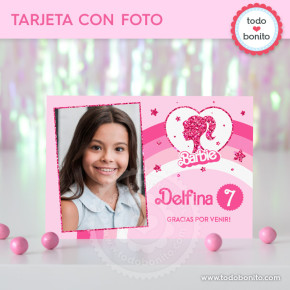 Barbie glitter: tarjeta con...