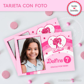 Barbie glitter: tarjeta con...