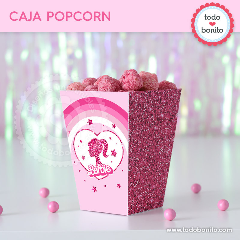 Barbie glitter: caja popcorn