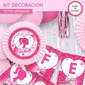 Barbie glitter: tarjeta con foto