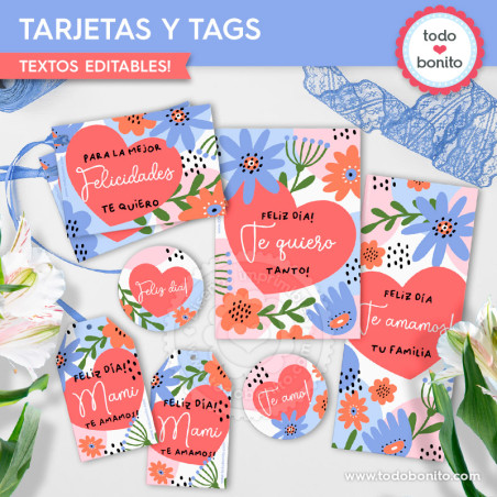 Floral MOD 1: tarjetas y tags