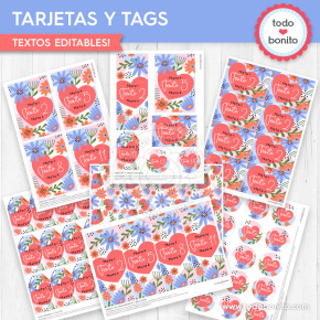 Floral MOD 1: tarjetas y tags