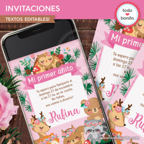 Kit Imprimible Tarjetas Cumple Mes Bebe Lamina Nacimiento 5 - Avisos en  Souvenirs, Cotillón y Fiestas