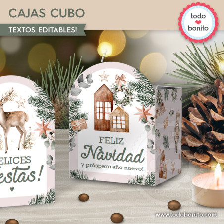 Navidad nórdico: cajas cubo