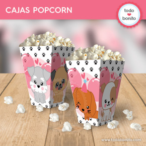 Perritos rosa: cajas popcorn