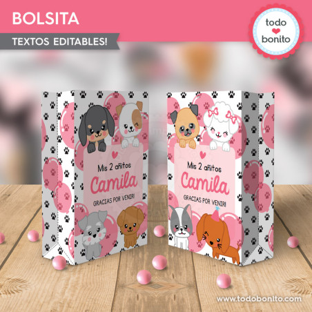 Perritos rosa: bolsa...