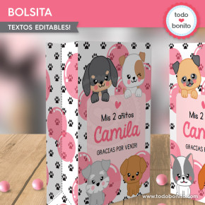 Perritos rosa: bolsa...