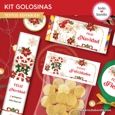 Santa vintage glitter...