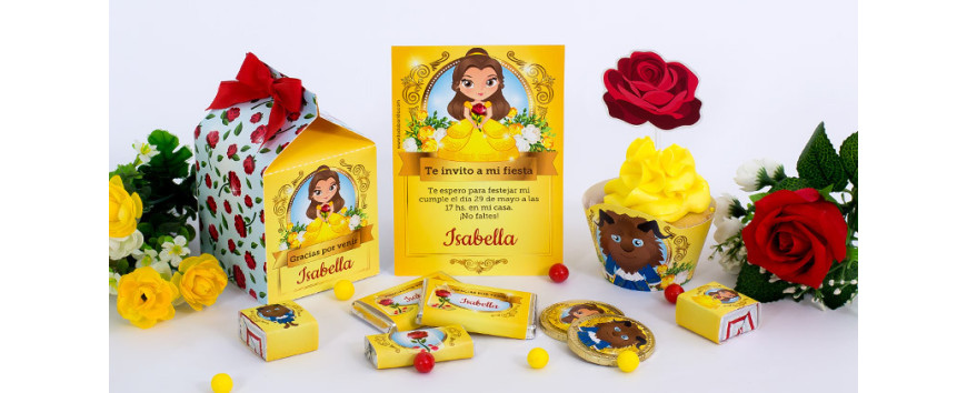 Kit Imprimible La Bella y la Bestia | Decoración de Fiesta Mágica
