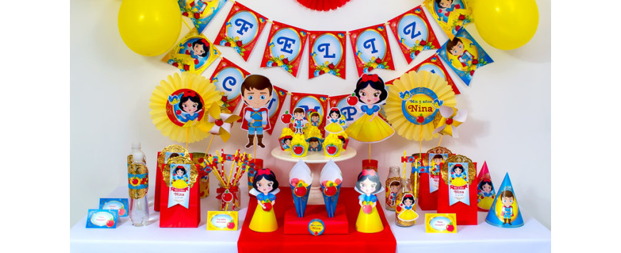 Kits Imprimibles Blancanieves | Decoración de Fiesta Mágica