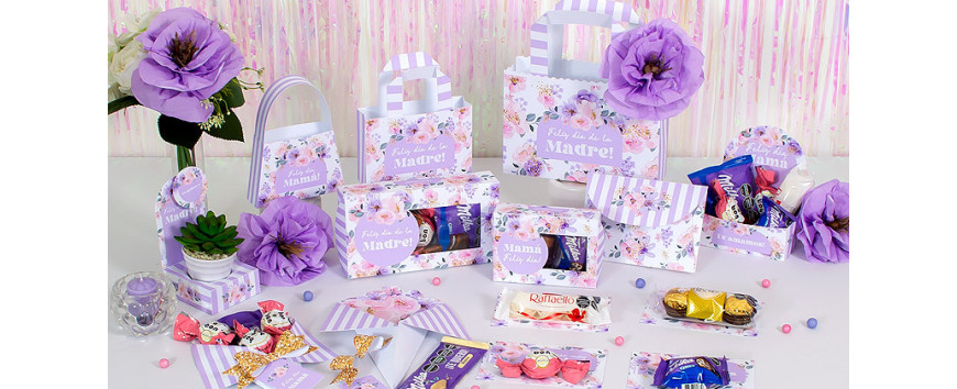 Kits imprimibles florales lilas y rosas texto editable