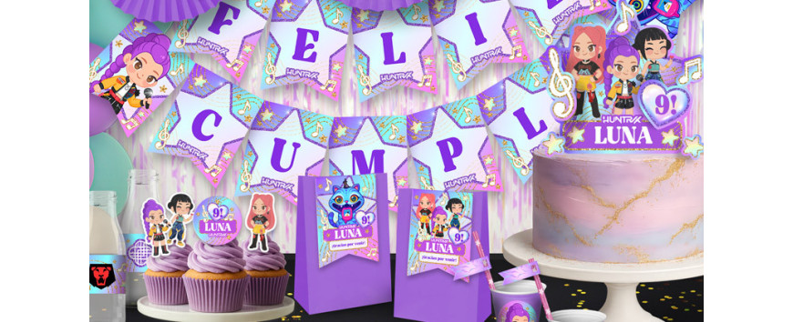 Kit imprimible Guerreras K-Pop: ideas y decoración para fiesta y cumpleaños