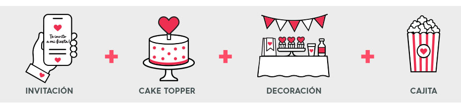 Combo Fiesta imprimible con invitación, decoración y cajita para imprimir