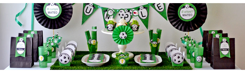Decoración imprimible de fútbol para cumpleaños